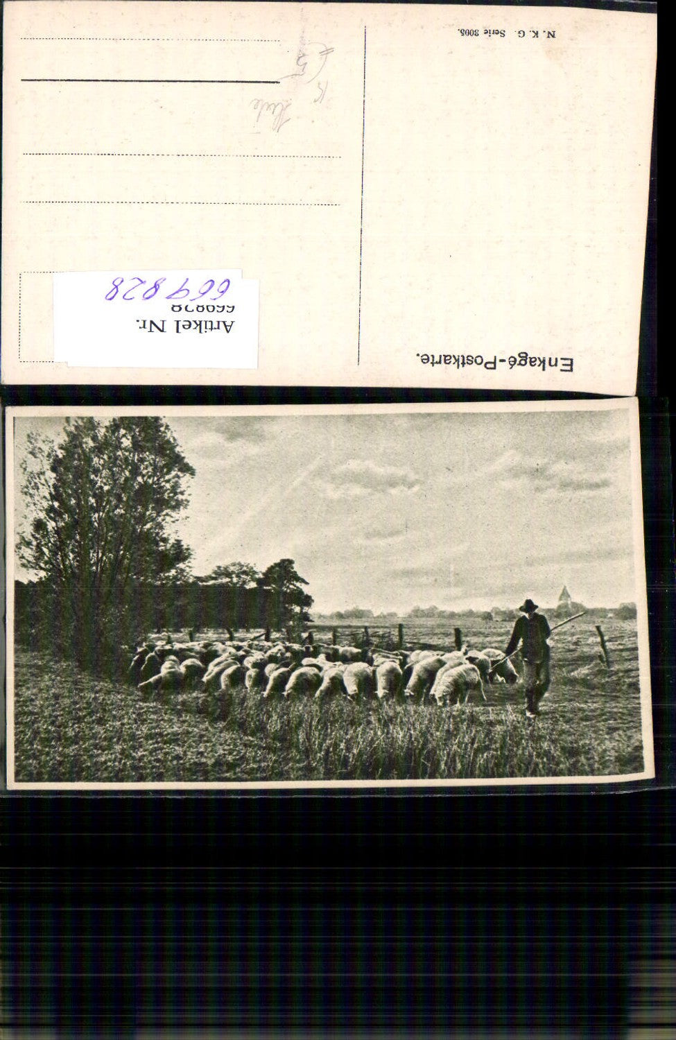 669828,Künstler Ak Schafe Tiere Schafherde Schäfer Hirte Landwirtschaft