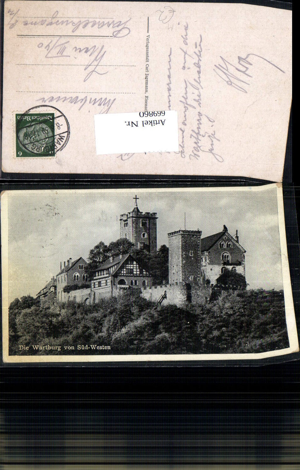 669860,Eisenach Wartburg v. Süd-Westen Burg Festung Bauwerk