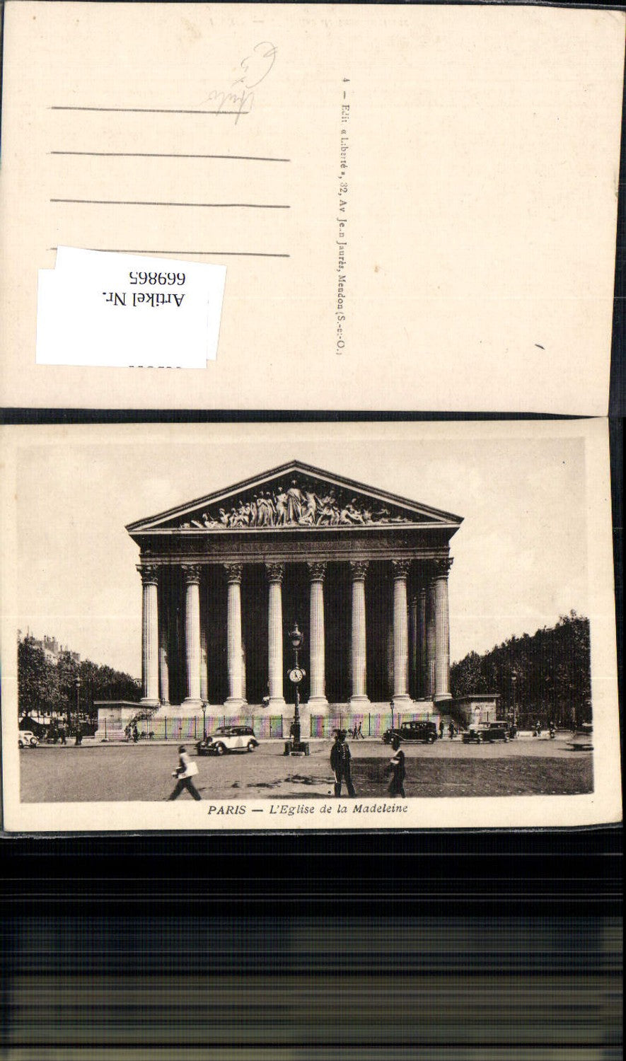 669865, Photo Ak Paris L Eglise de la Madeleine Church Building Automobile France