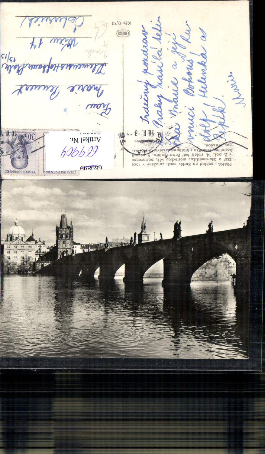 669904,Foto Ak Praha Prag Karlüv most zalozeny Brücke Bauwerk Czech Republic