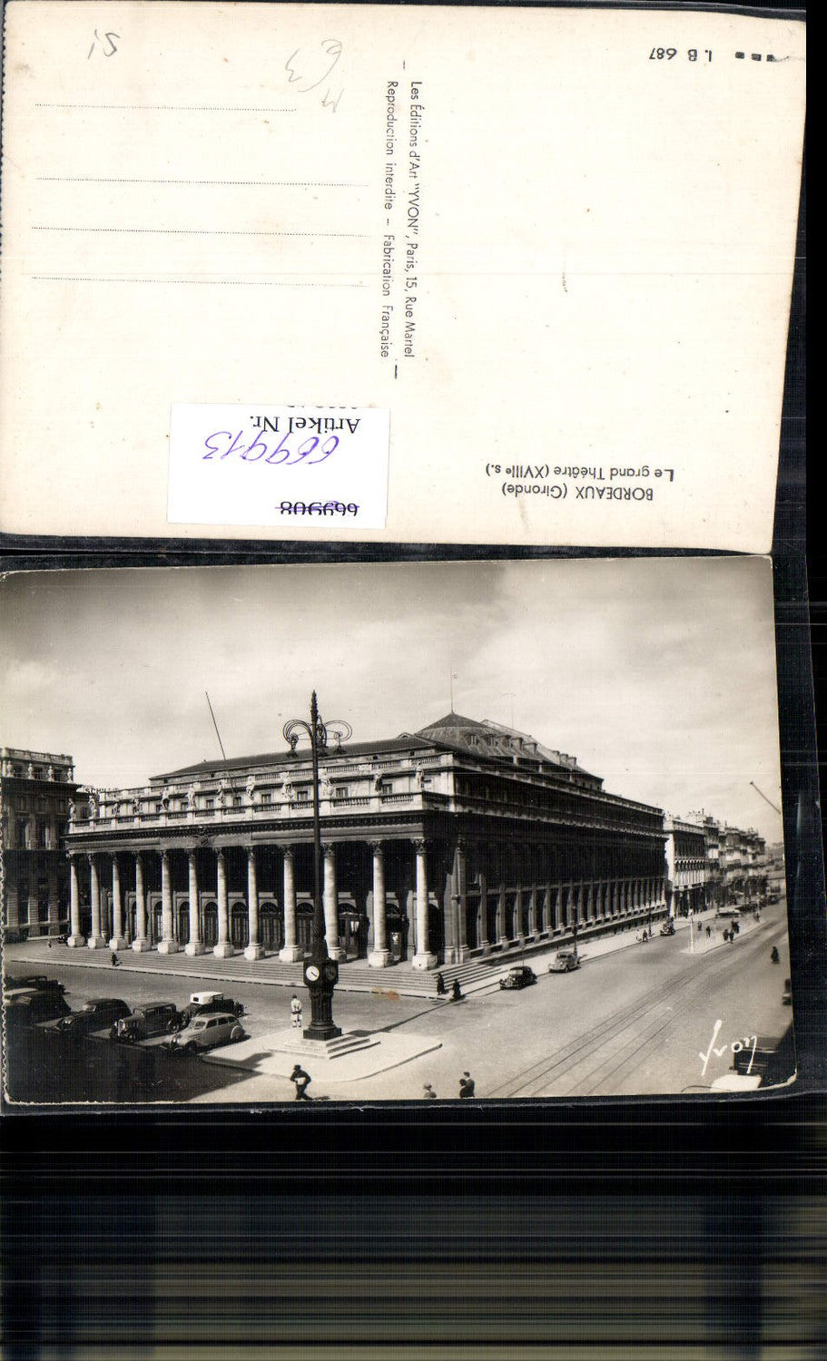 669913,Photo Ak Bordeaux Gironde Le grand Theater Theater Automobile Theater France
