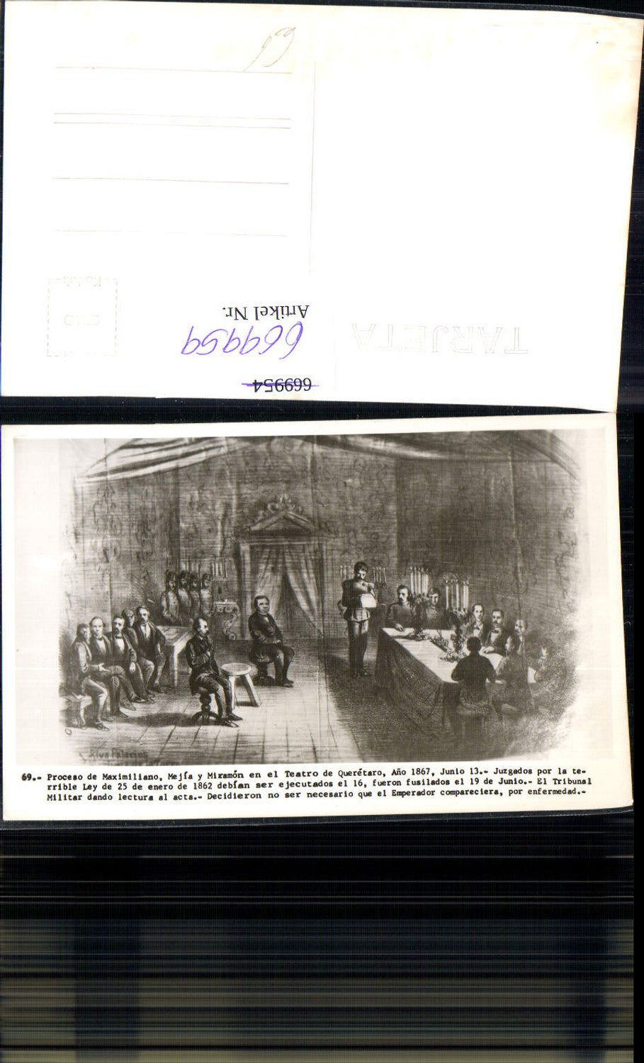 669959,Künstler Ak Riva Palaejos Proceso de Maximilano Prozess 1867 Spain Adel