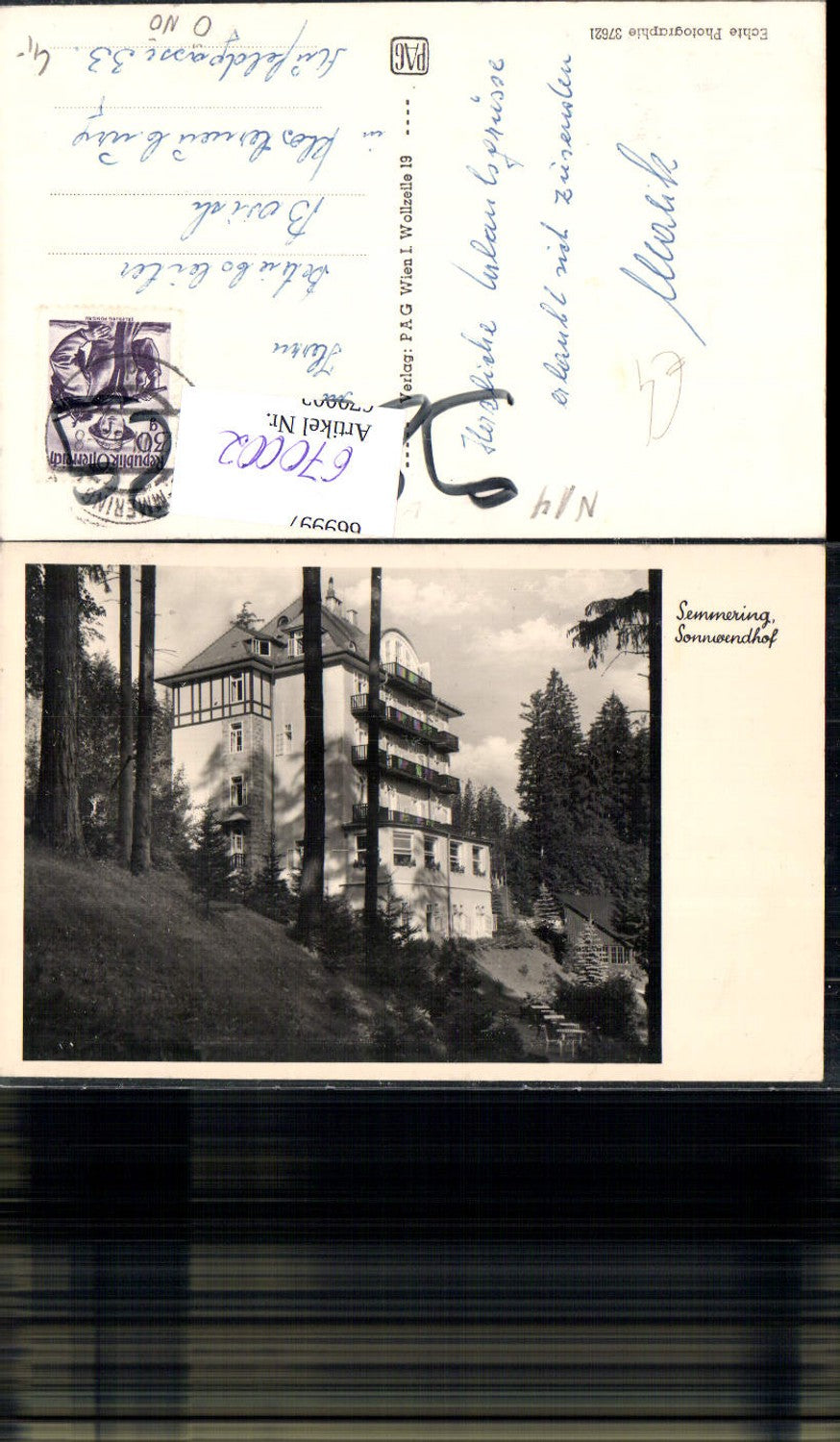 670002,Foto Ak Semmering Sonnwendhof