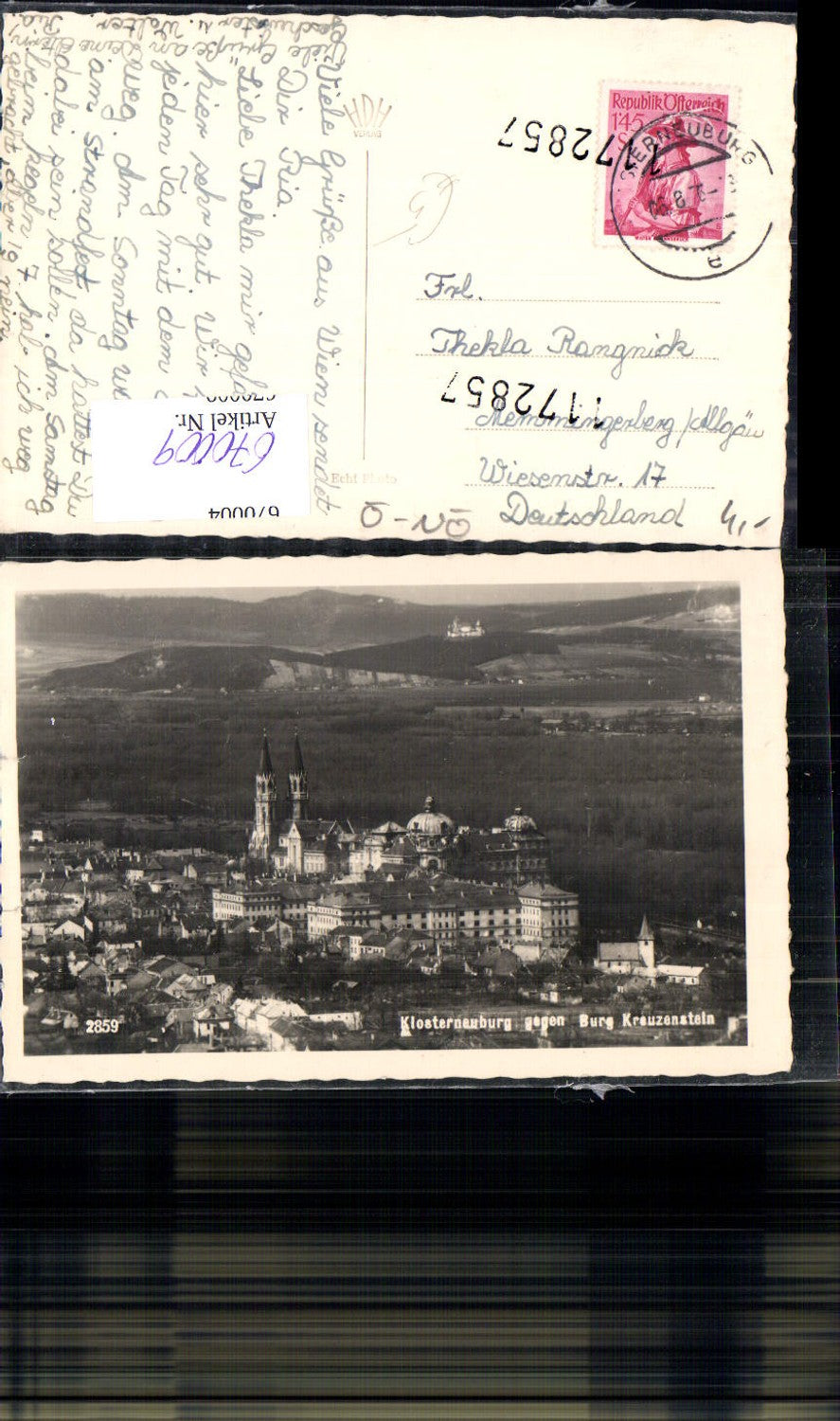 670009,Foto Ak Klosterneuburg geg. Burg Kreuzenstein