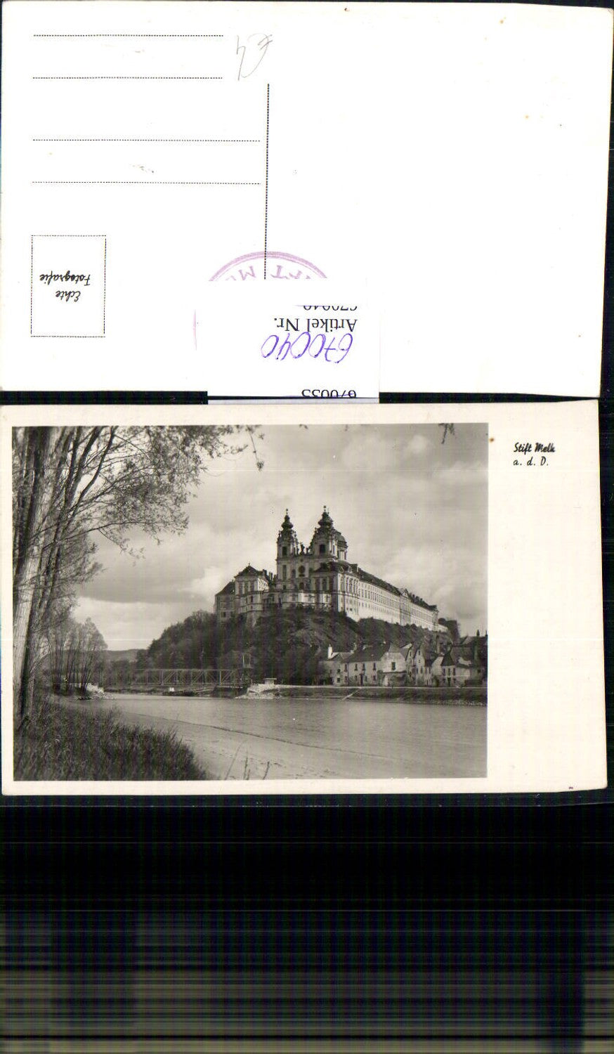 670040, Photo Ak Melk Abbey on the Danube