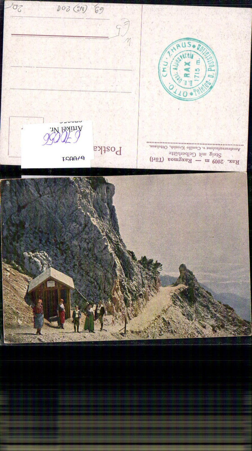 670056, Artist Ak Camillo Kronich Ottohaus Reichenau ad Rax Raxgmoa Rax Steig Gelberhütte