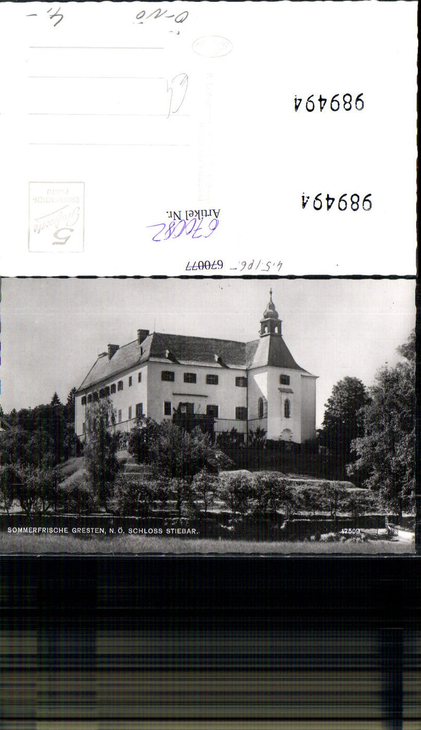 670082,Foto Ak Gresten Schloss Stiebar
