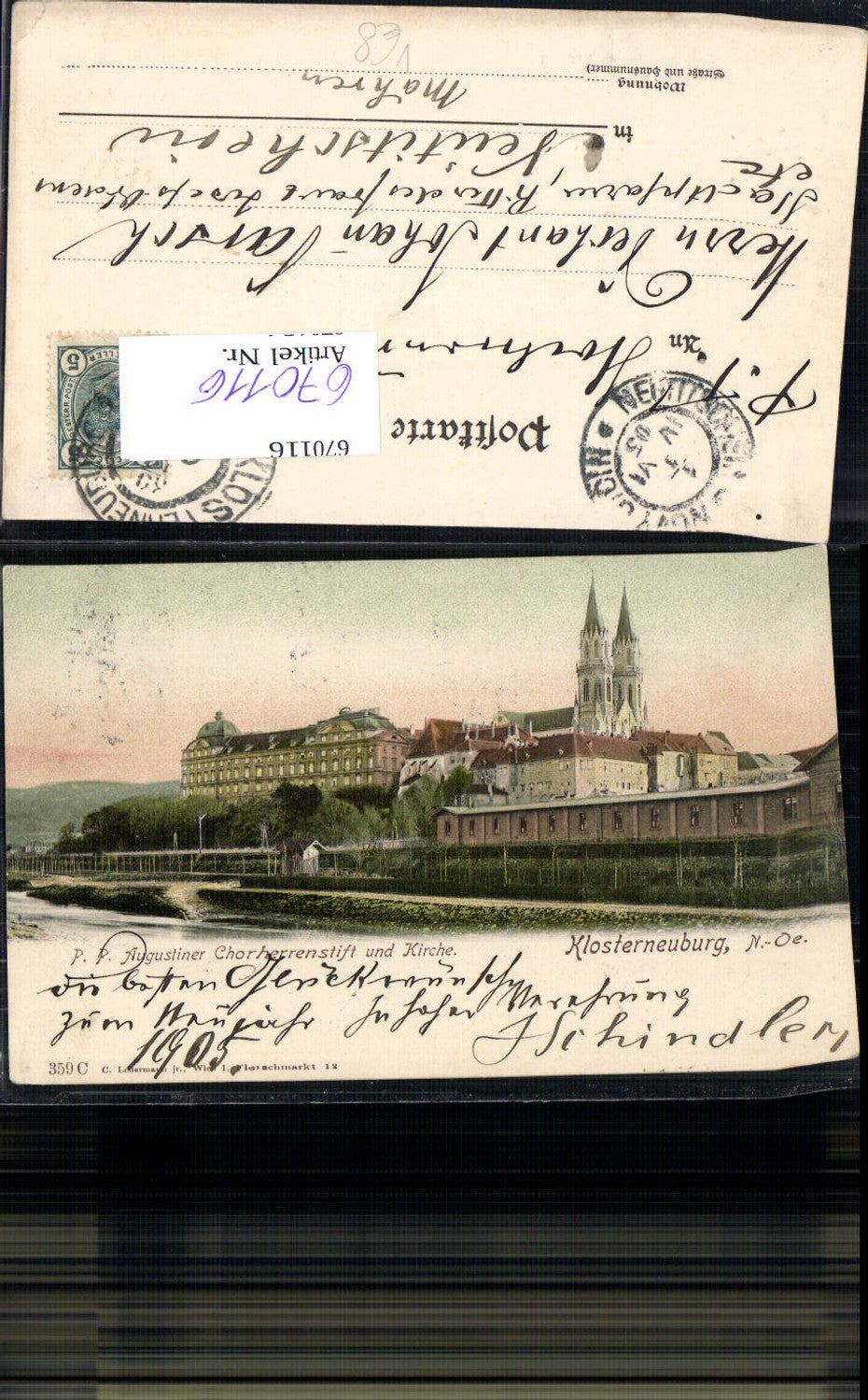 670116,Klosterneuburg Augustiner Chorherrenstift u. Kirche pub C. Ledermann 359C