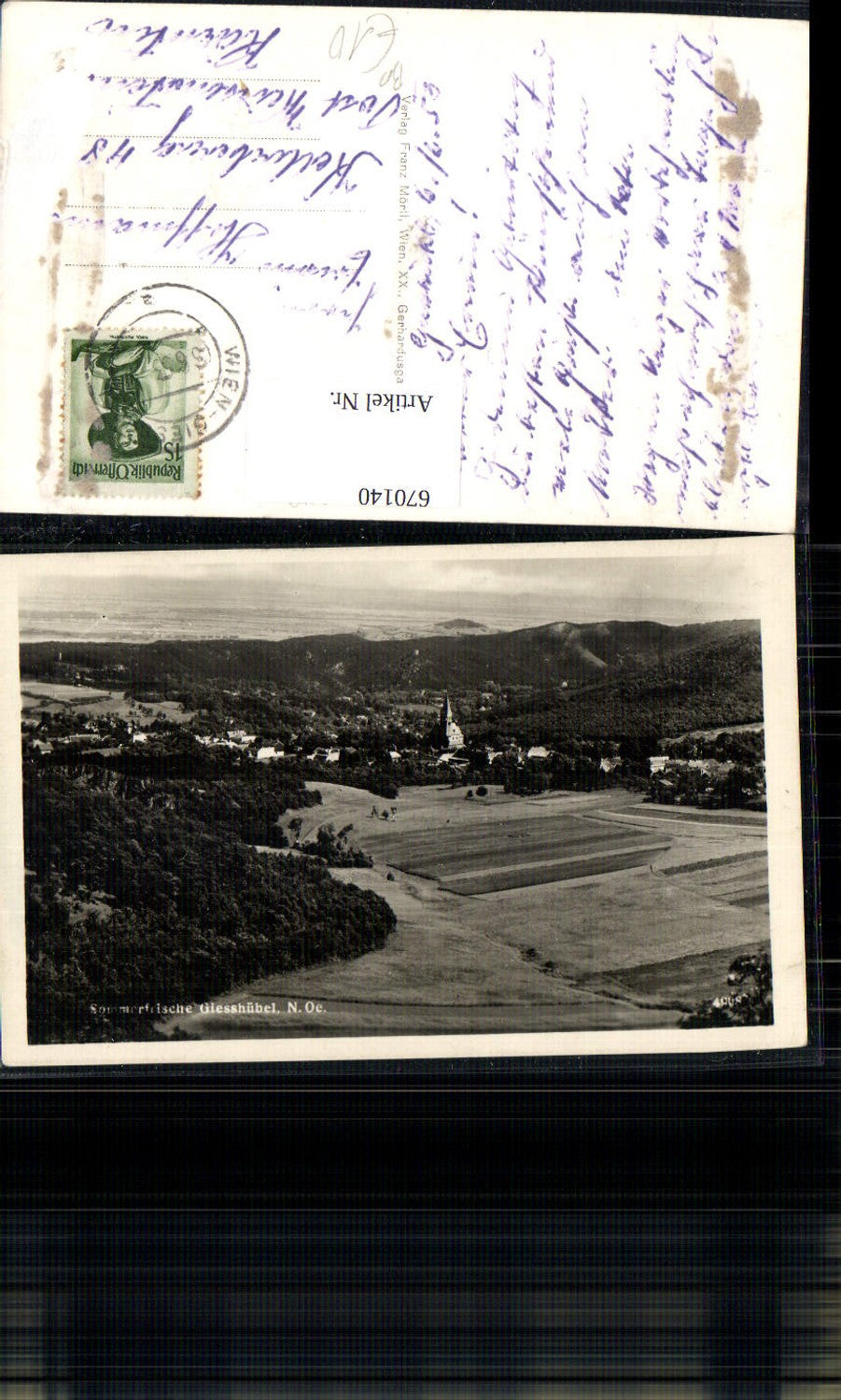 670140,Foto Ak Giesshübel Ansicht Giesshübl Bahnpost Wien Giesshübl