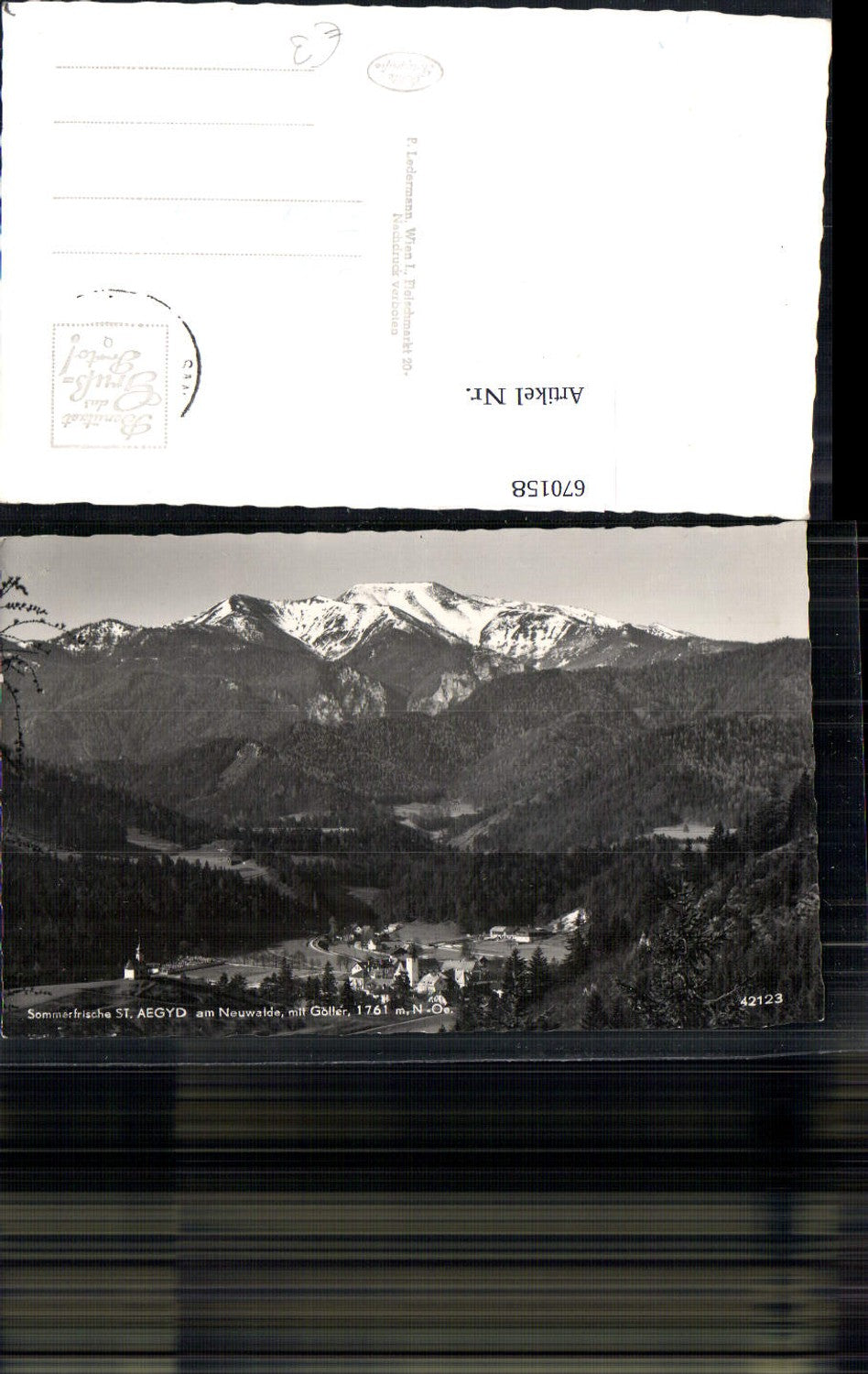 670158,Foto Ak Sankt Aegyd am Neuwalde mit Göller