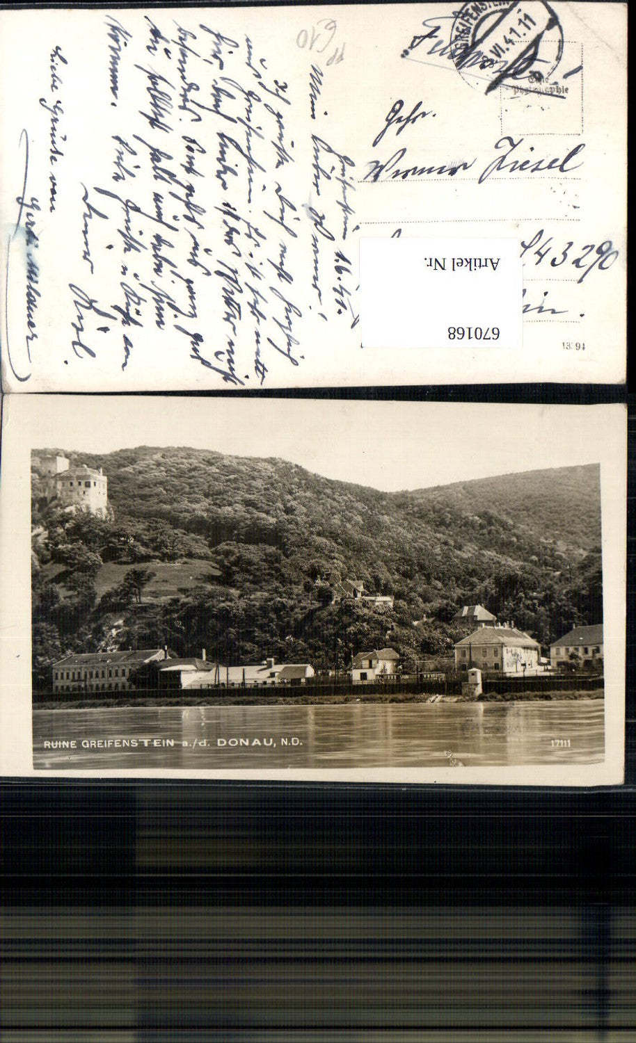 670168,Foto Ak St. Andrä-Wördern Greifenstein a. d. Donau Ruine Feldpost