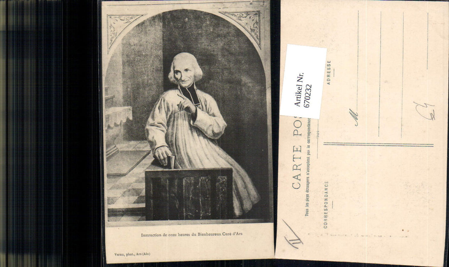 670232,Künstler Ak Instruction de onze heures du Bienheureux Cure d Ars France Religion