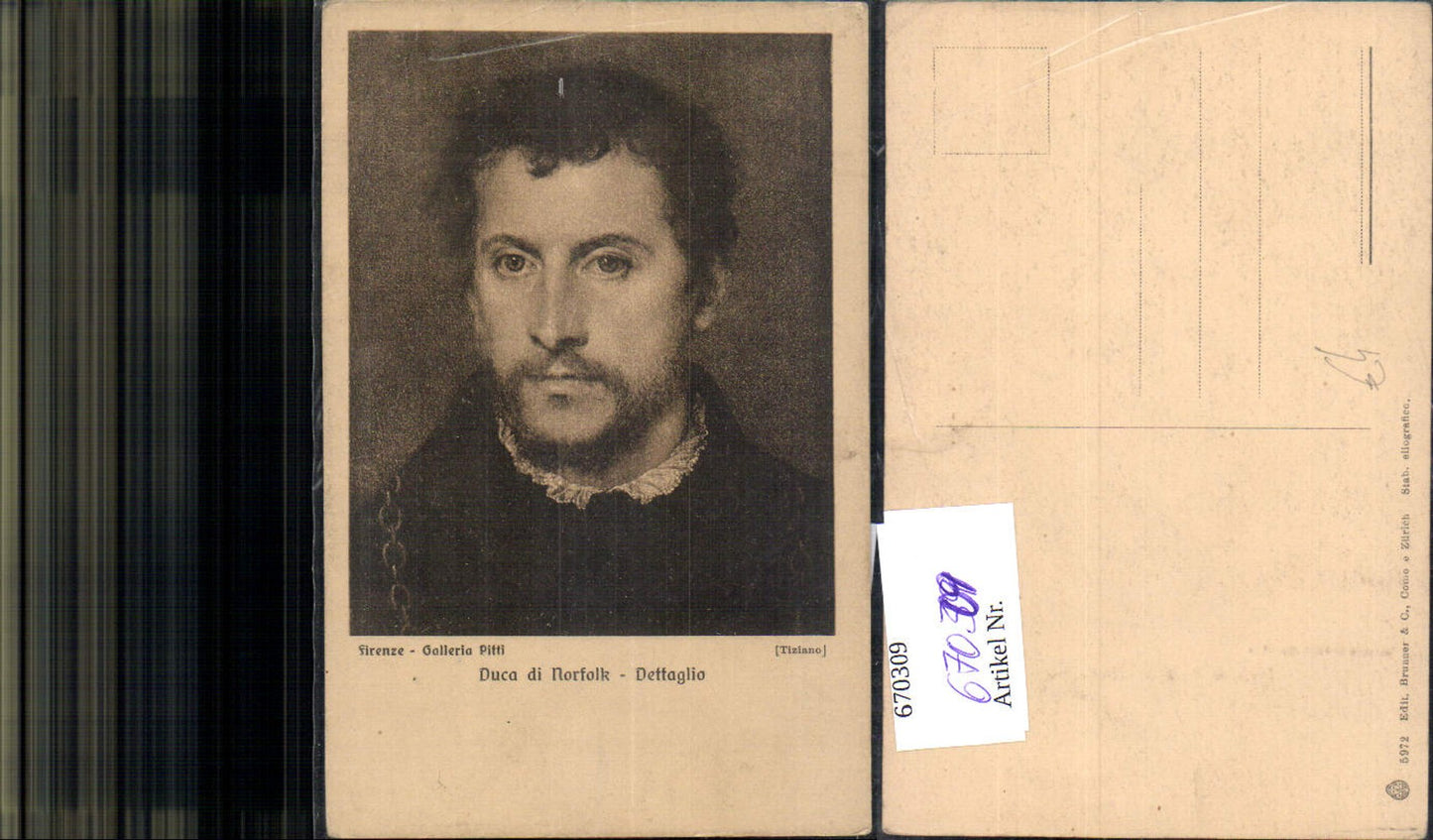 670309,Künstler Ak Tiziano Tizian Duca di Norfolk Duke of Norfolk Dettaglio Adel Great Britain