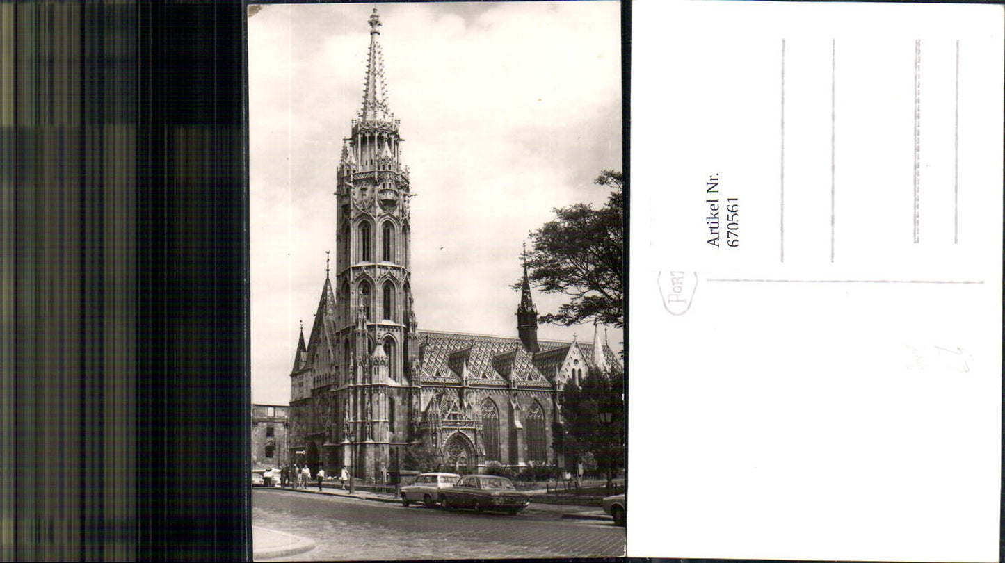 670561,Foto Ak Kirche Auto Opel i. Vordergrund