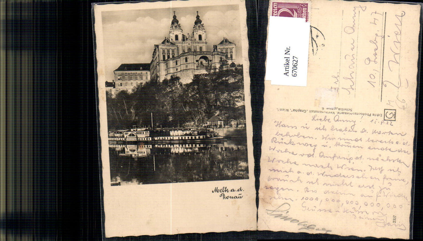 670627,Foto Ak Melk a. d. Donau Schiffe Dampfer Dürnstein v. Stift am Anleger