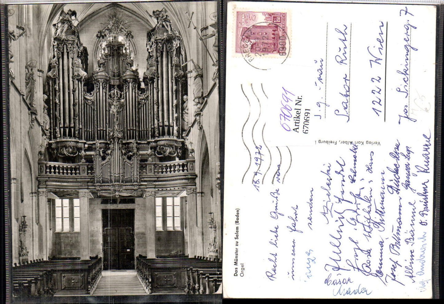 670691,Münster v. Salem Baden Orgel Kirche Innenansicht