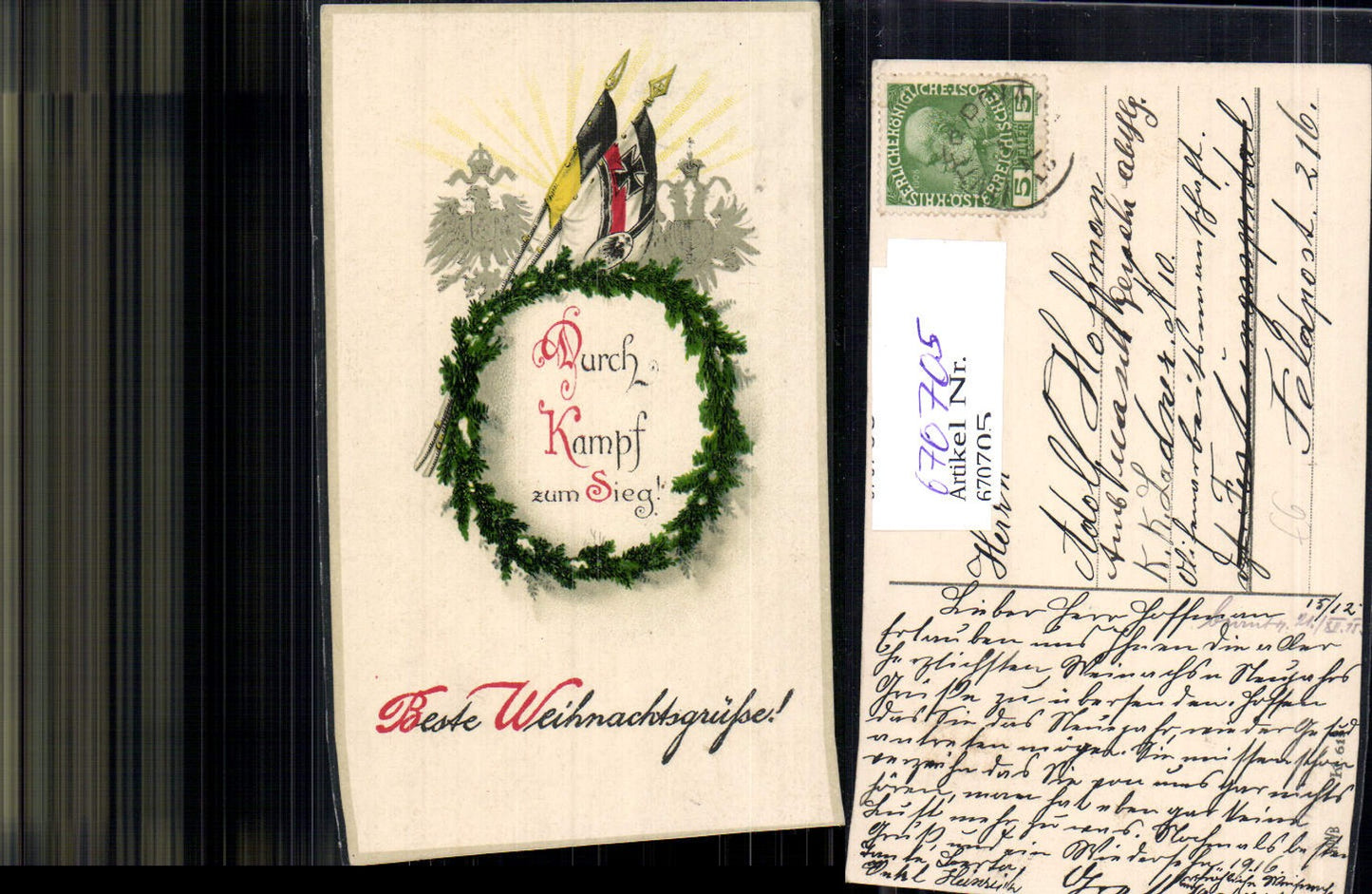670705,Patriotik Durch Kampf und Sieg Kriegsweihnacht Weihnachten WW1