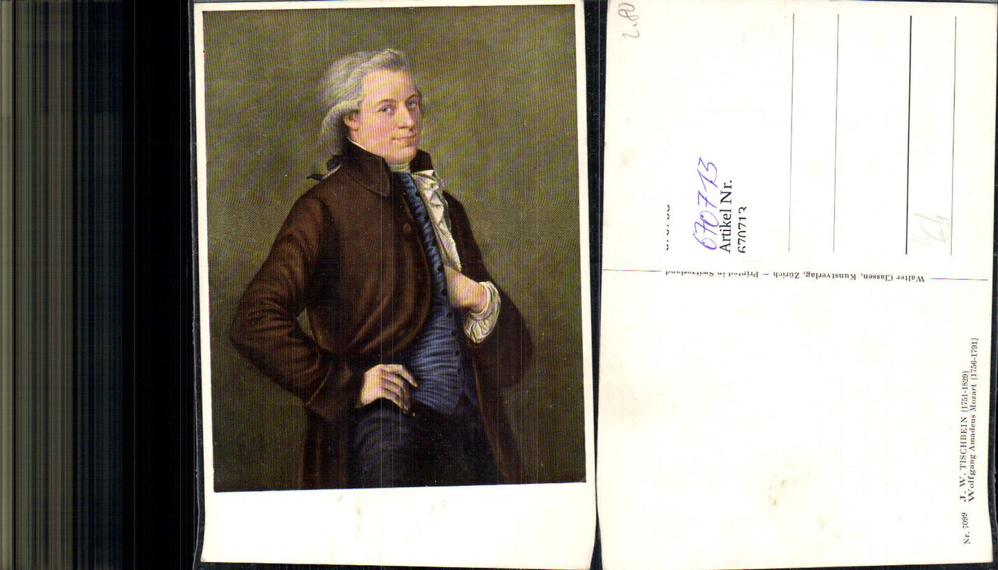 670713,Künstler Ak J. W. Tischbein Wolfgang Amadeus Mozart Portrait