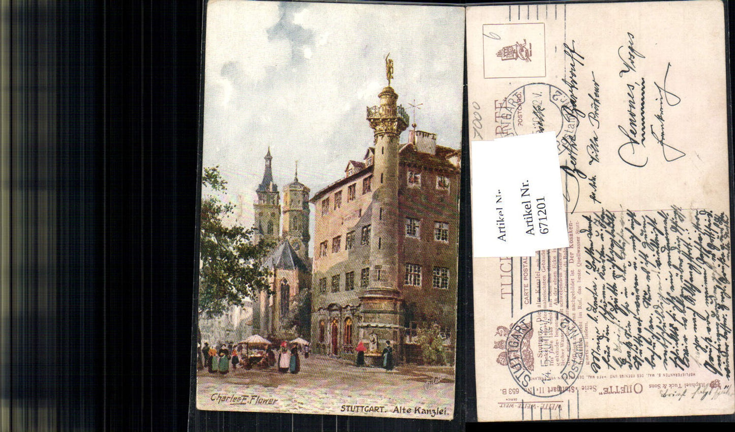 671201,Künstler AK Raphael Tuck Charles F. Flower Stuttgart Alte Kanzlei