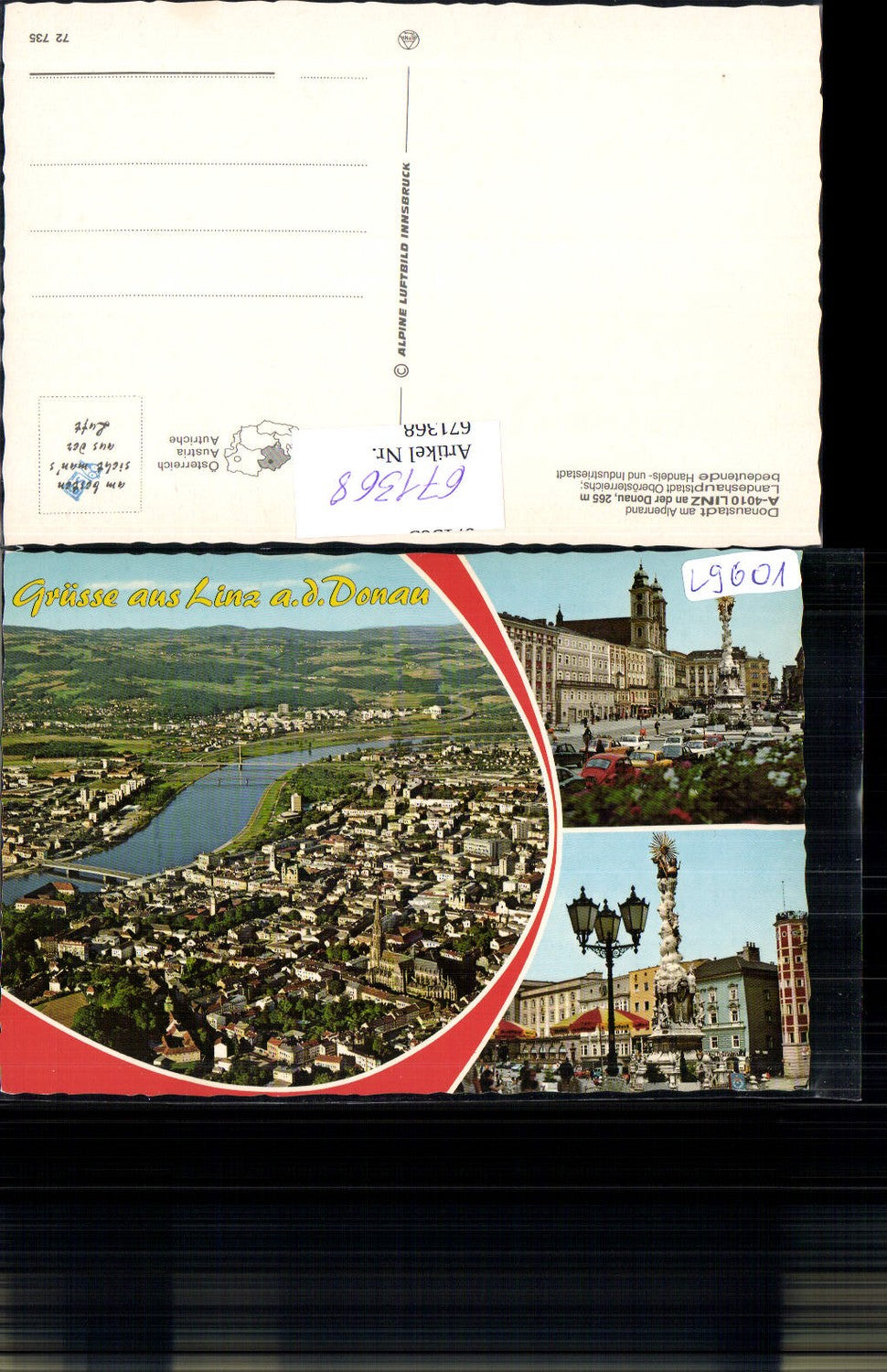 671368,Mehrbild Ak Linz a. d. Donau Hauptplatz Luftbild