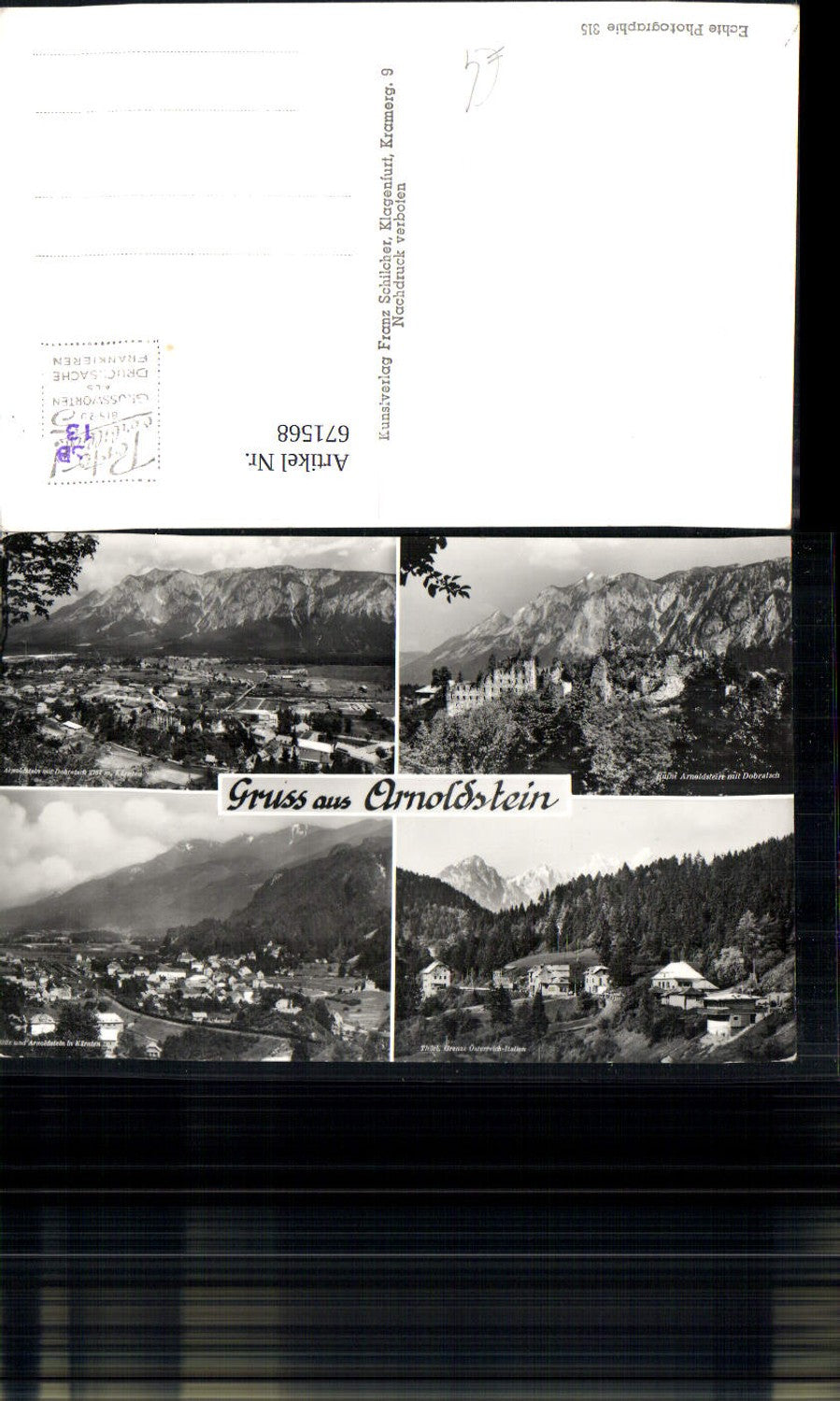 671568,Mehrbild Ak Arnoldstein Ruine Thörl Grenze