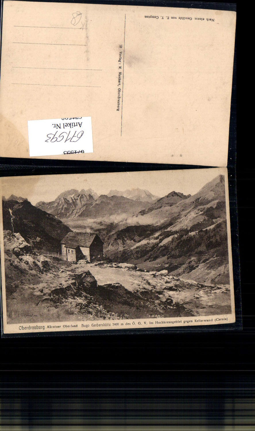 671593,Künstler Ak E. T. Compton Oberdrauburg Hugo Gerbershütte Hugo-Gerbers-Hütte