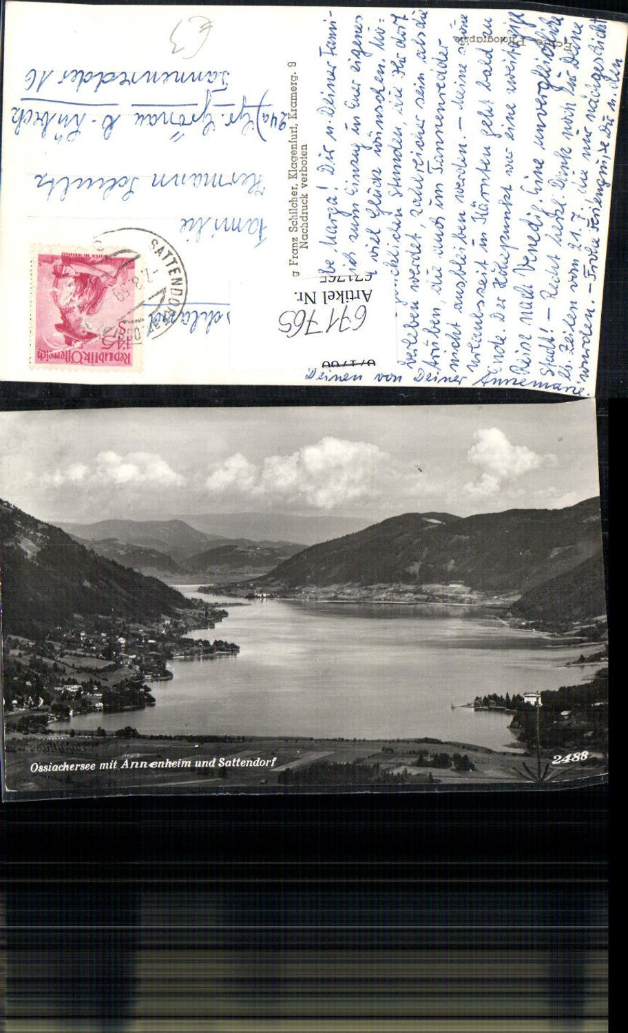 671765,Foto Ak Ossiachersee m. Annenheim u. Sattendorf Treffen am Ossiacher See