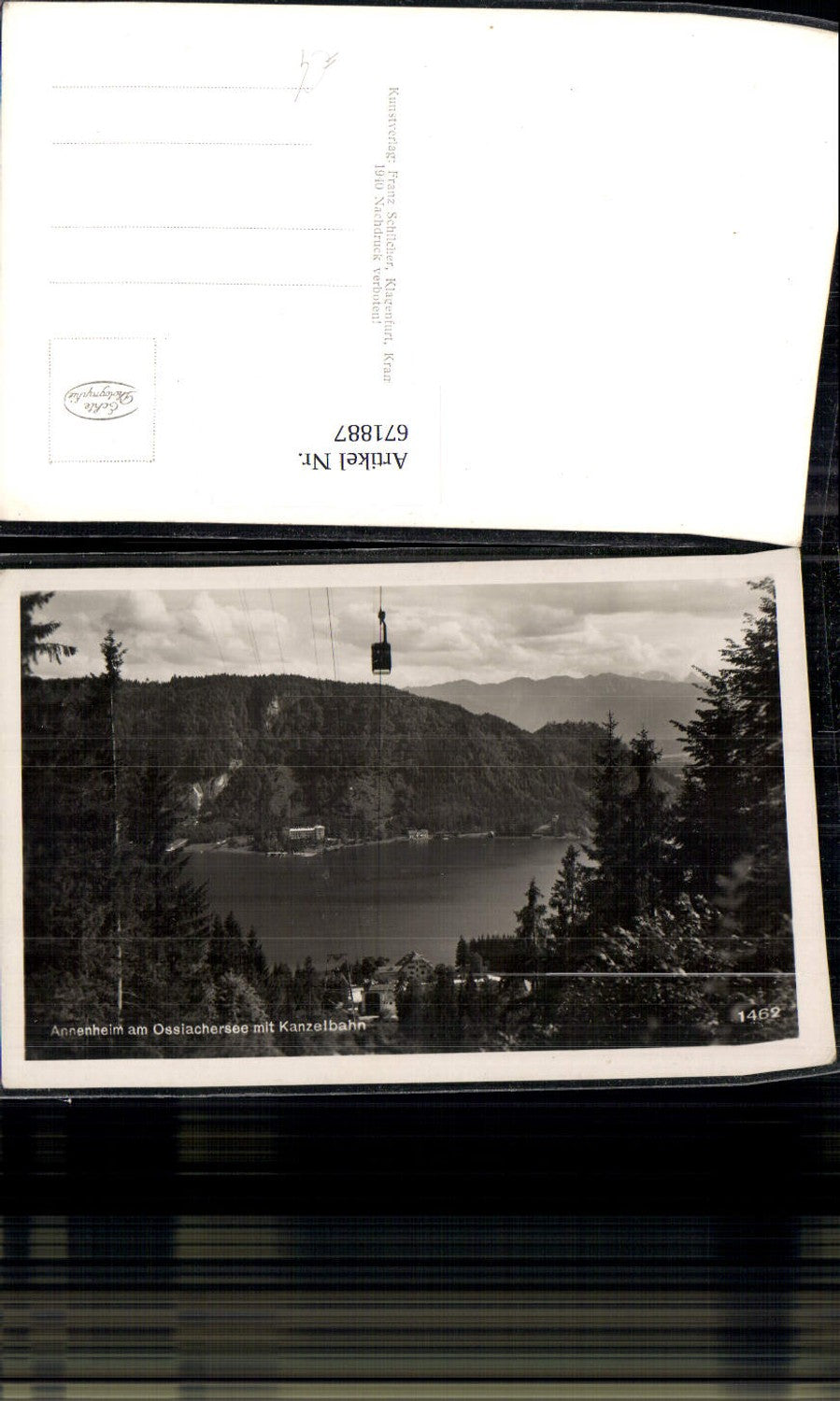 671887,Foto Ak Annenheim Treffen a. Ossiachersee mit Kanzelbahn Seilbahn