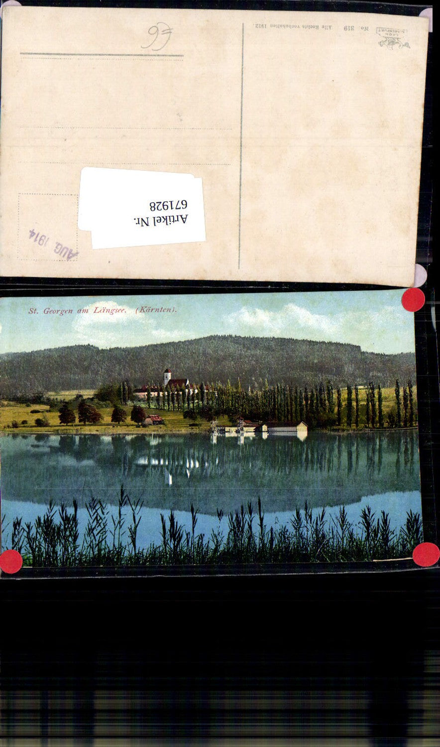 671928,Foto Ak St Georgen a. Längsee Ansicht m. Kirche