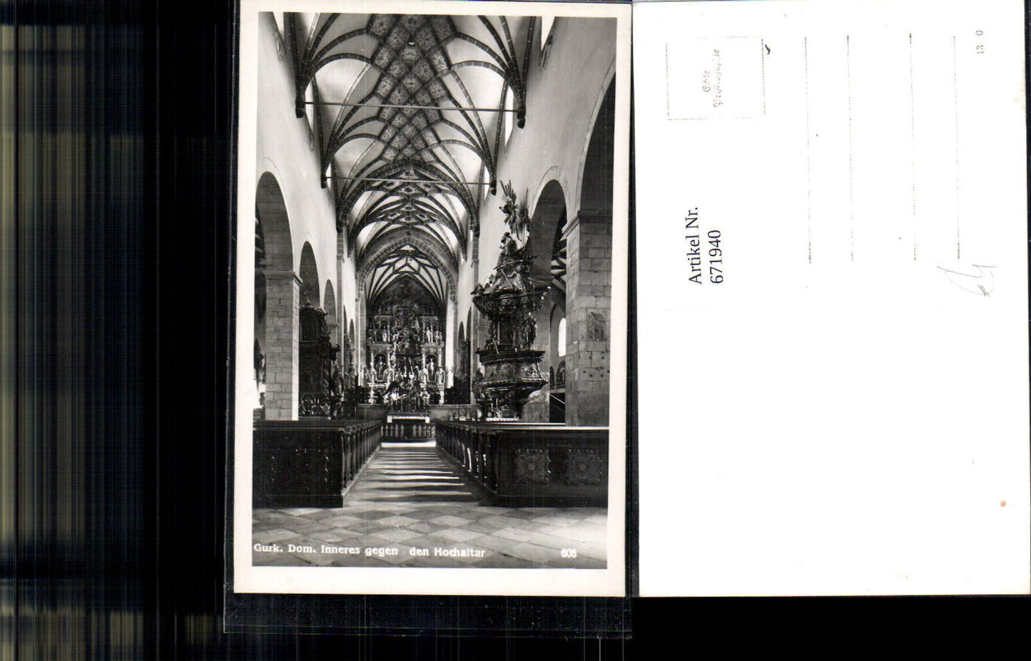 671940,Foto Ak Gurk Dom Inneres geg. d. Hochaltar