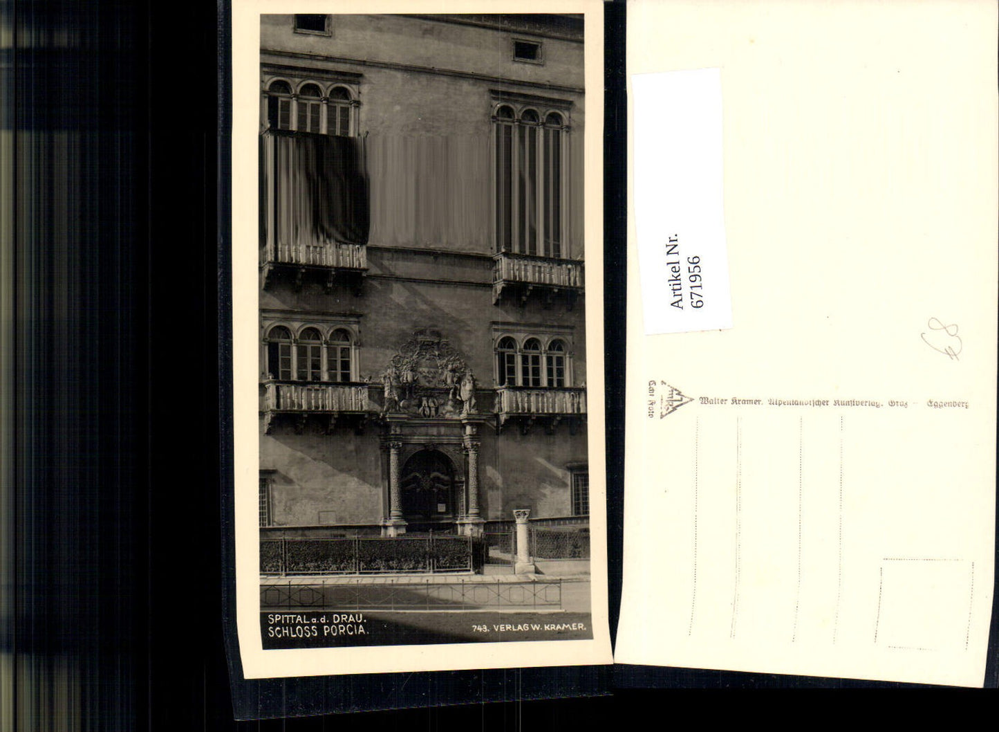 671956,Foto Ak Spittal a. d. Drau Schloss Porcia Fassade