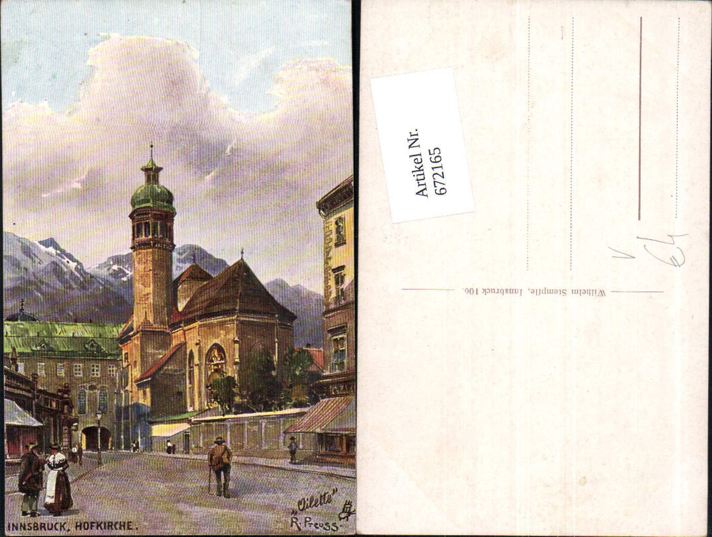 672165,Künstler AK R. Tuck Innsbruck Hofkirche R. Preuss sign.