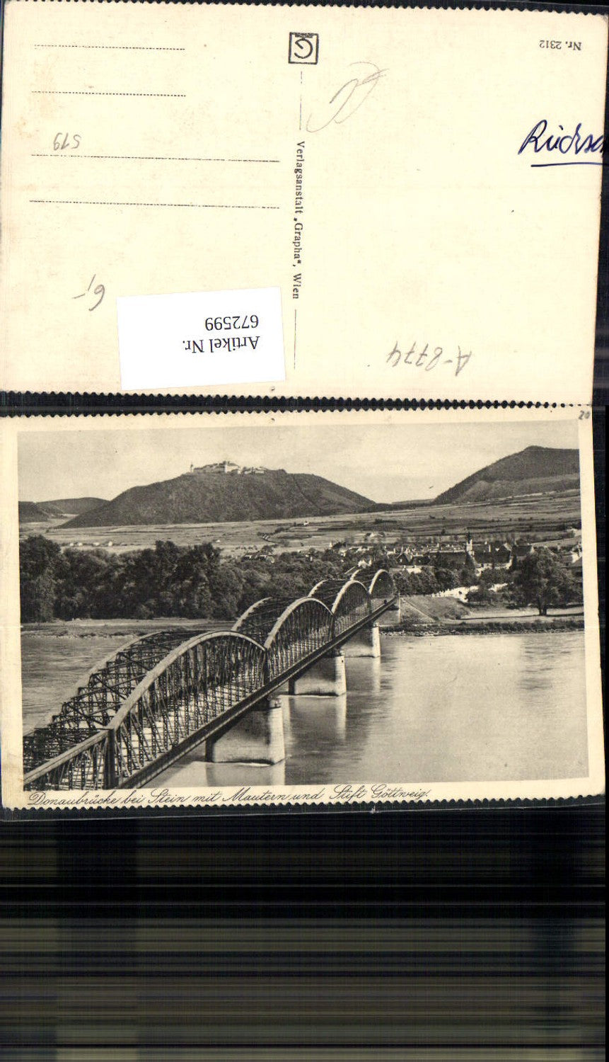 672599,Krems an der Donau Donaubrücke b. Stein mit Mautern u. Stift Göttweig