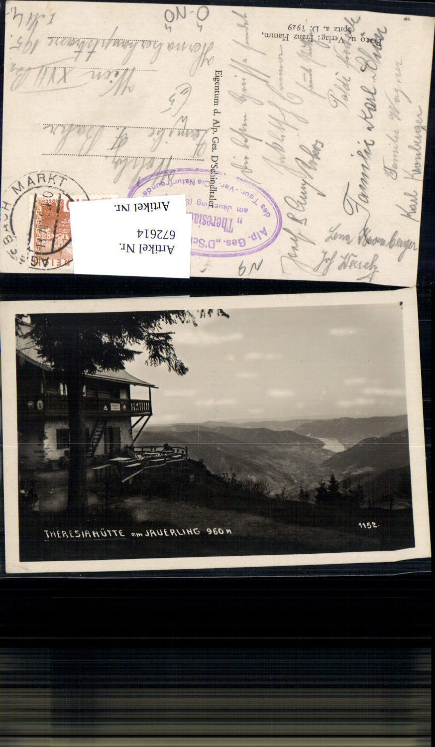 672614,Foto Ak Theresiahütte am Jauerling Maria Laach am Jauerling