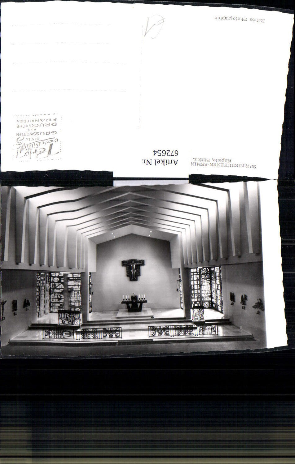 672654,Foto Ak Horn Spätberufenen-Seminar Kapelle Blick z. Altar
