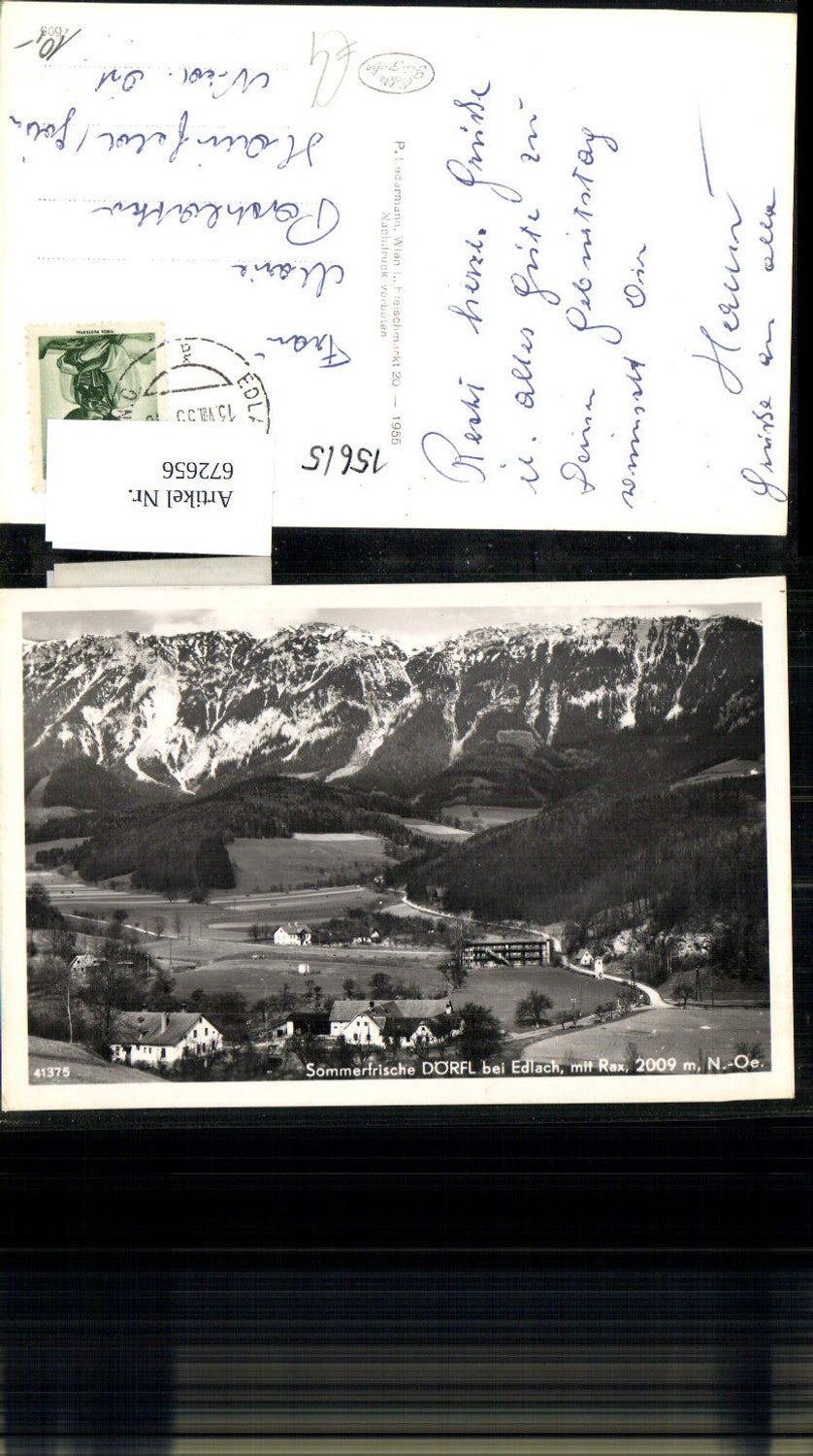 672656,Foto Ak Dörfl b. Edlach mit Rax Reichenau an der Rax