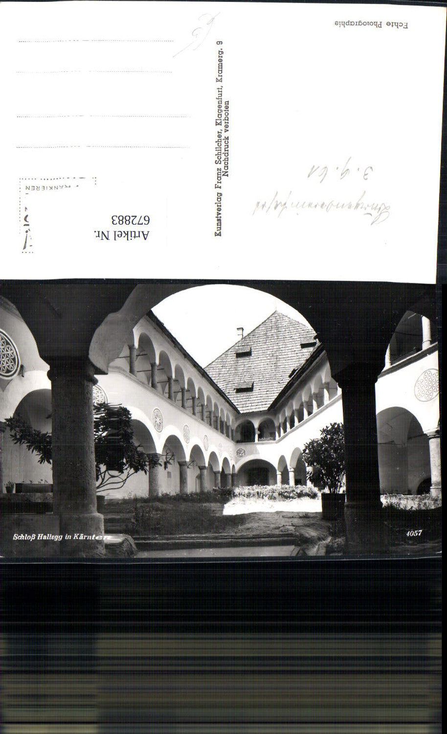 672883,Foto Ak Schloss Hallegg Hof Klagenfurt am Wörthersee