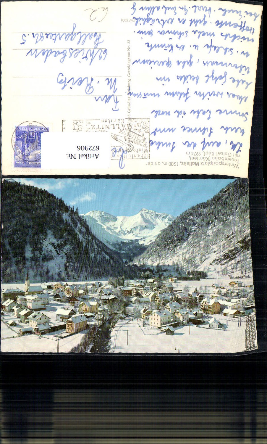 672906,Mallnitz a. d. Tauernbahn mit Geisel-Kopf im Winter