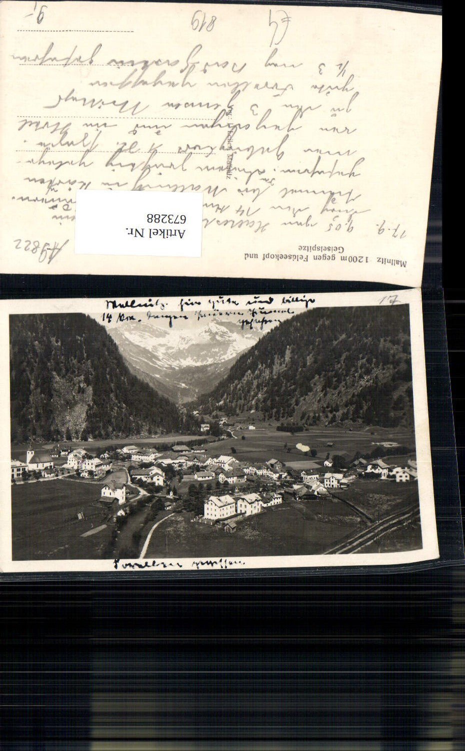 673288,Foto Ak Mallnitz geg. Feldseekopf u. Geiselspitze