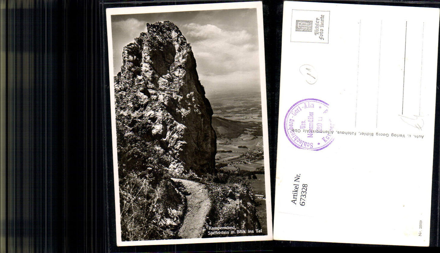 673328,Foto Ak Kampenwand Staffelstein m. Blick ins Tal Aschau im Chiemgau