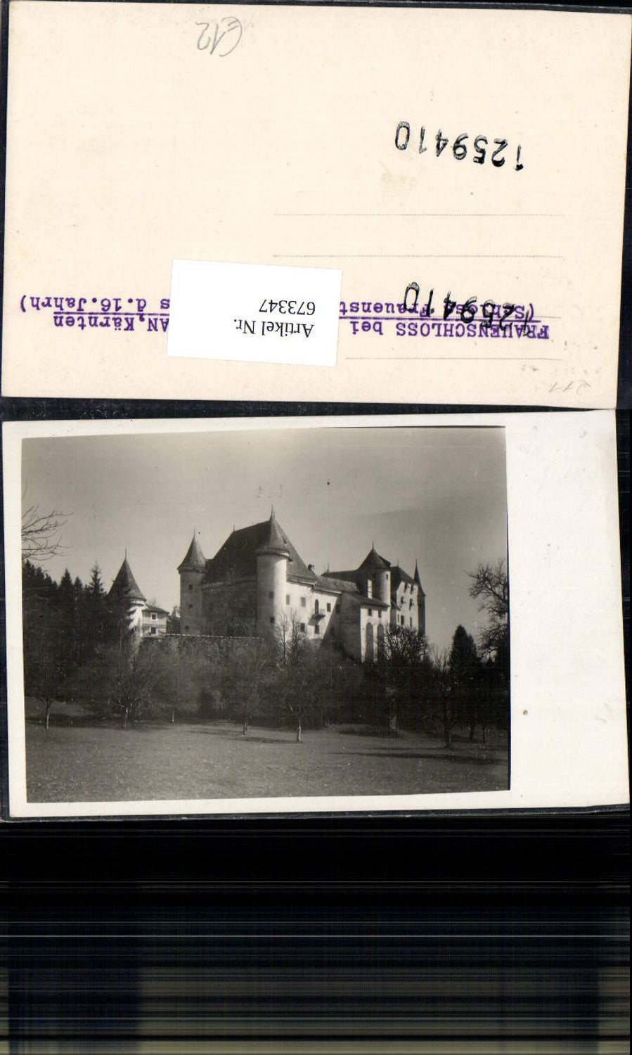 673347,Foto Ak Frauenschloss b. St Veit an der Glan