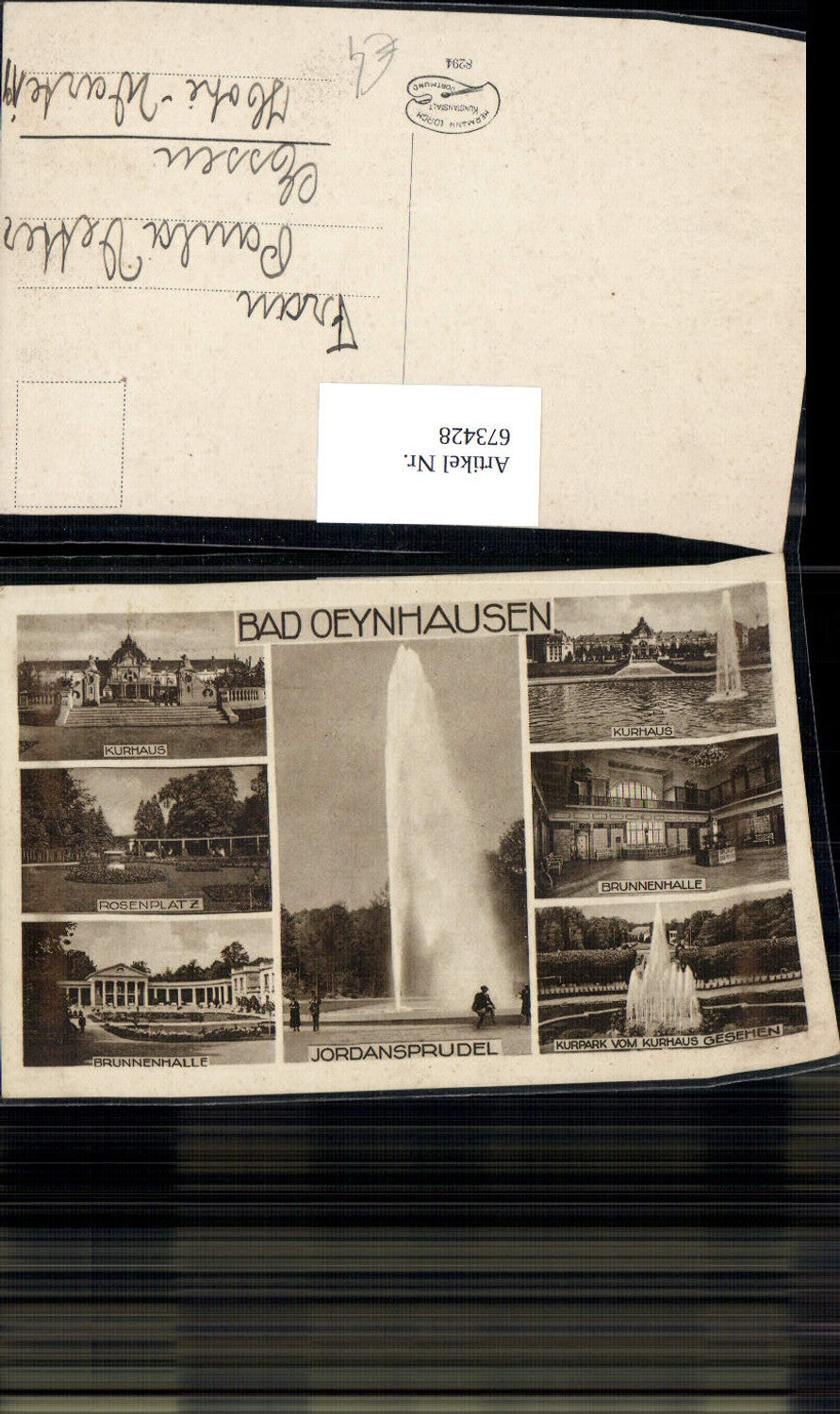 673428, Multi-image Ak Bad Oeynhausen Jordansprudel Kurhaus Rosenplatz Brunnenhalle