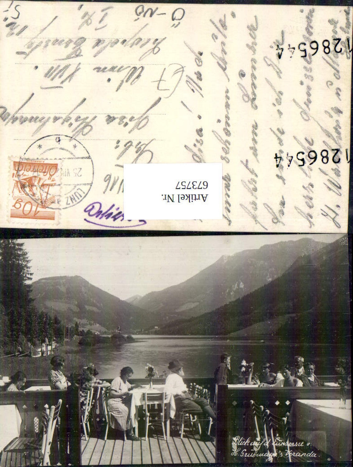 673757,Foto Ak Lunz a. See Ansicht Terrasse Grubmayer