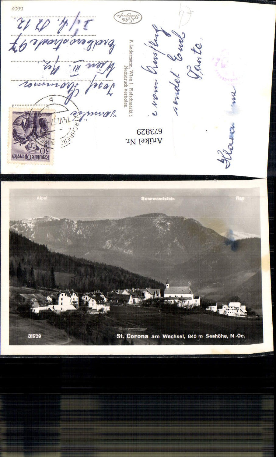 673829, Photo Ak St Corona a. Wechsel Totale