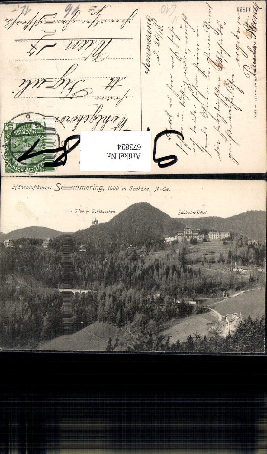 673834,Semmering-Kurort mit Silberer Schlösschen Südbahn-Hotel pub P. Ledermann 11831