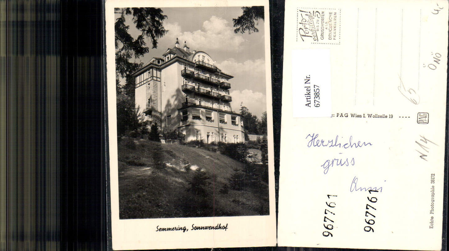 673857, Photo Ak Semmering Semmering spa resort Sonnwendhof