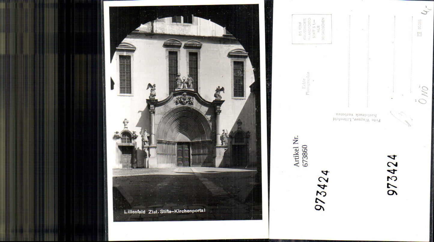 673860,Foto Ak Lilienfeld Stift Kirchenportal