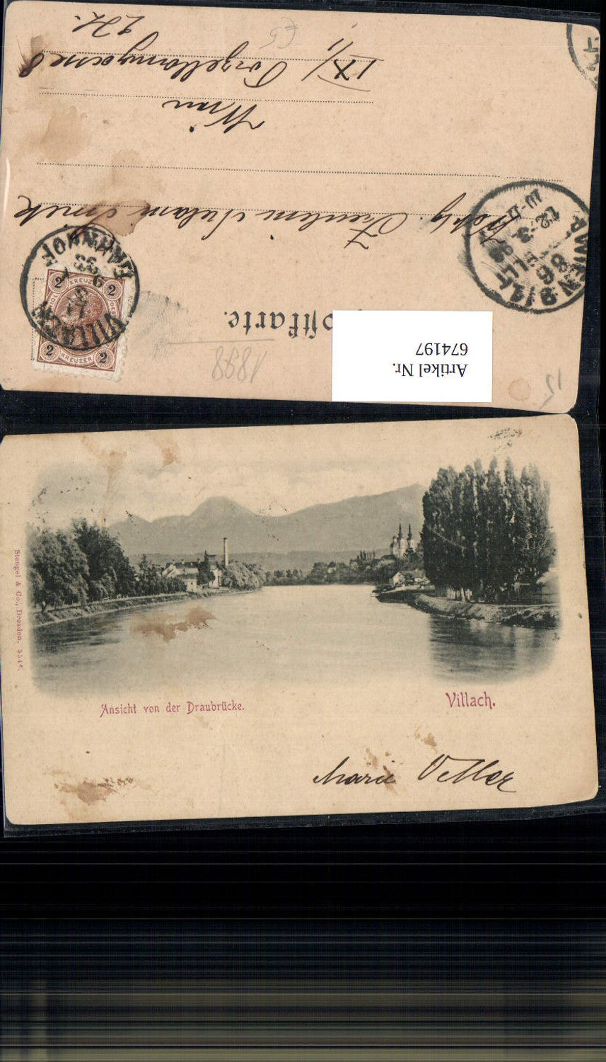 674197,Villach 1898 Drau Partie pub Stengel & Co.