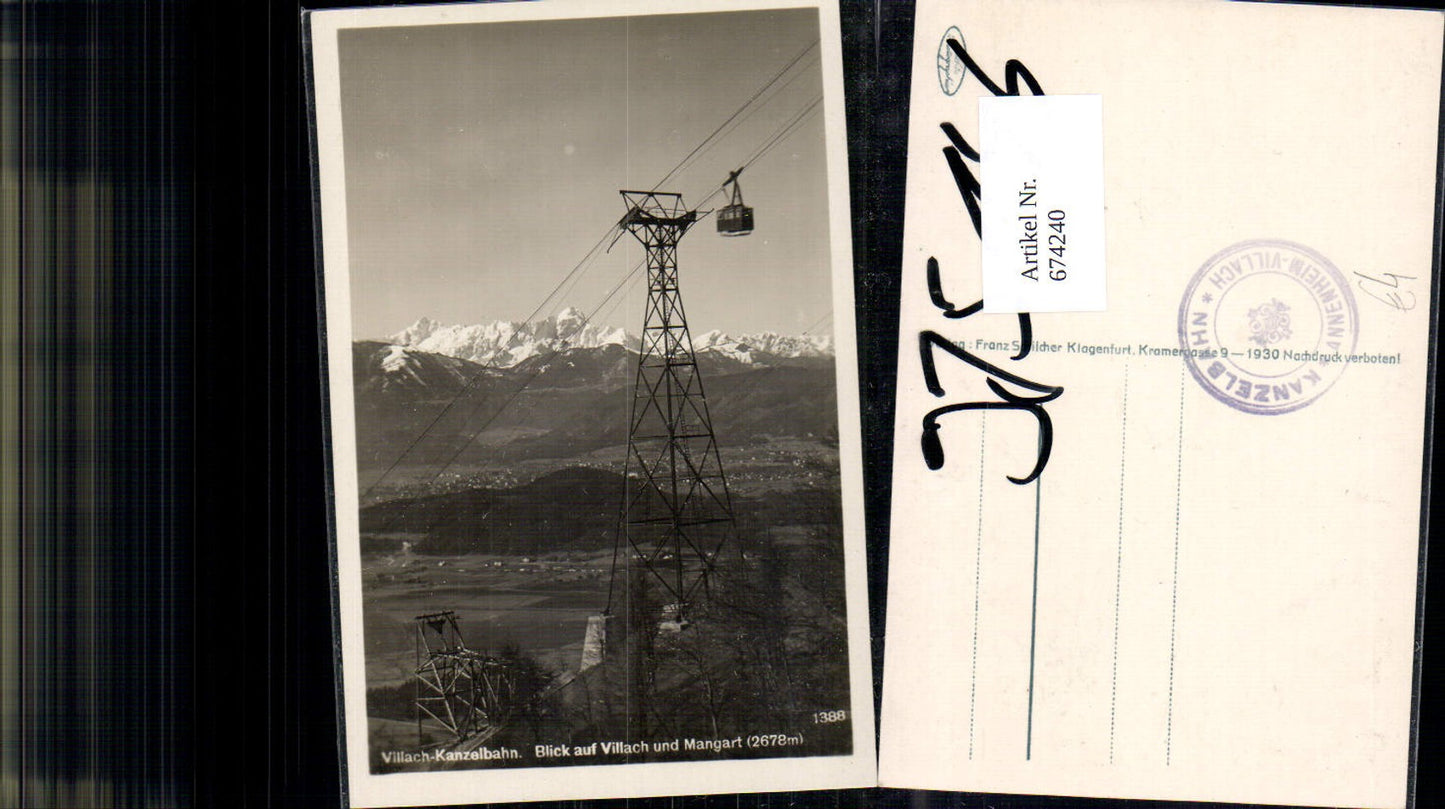 674240,Villach Kanzelbahn Gondel Stütze Bergbahn