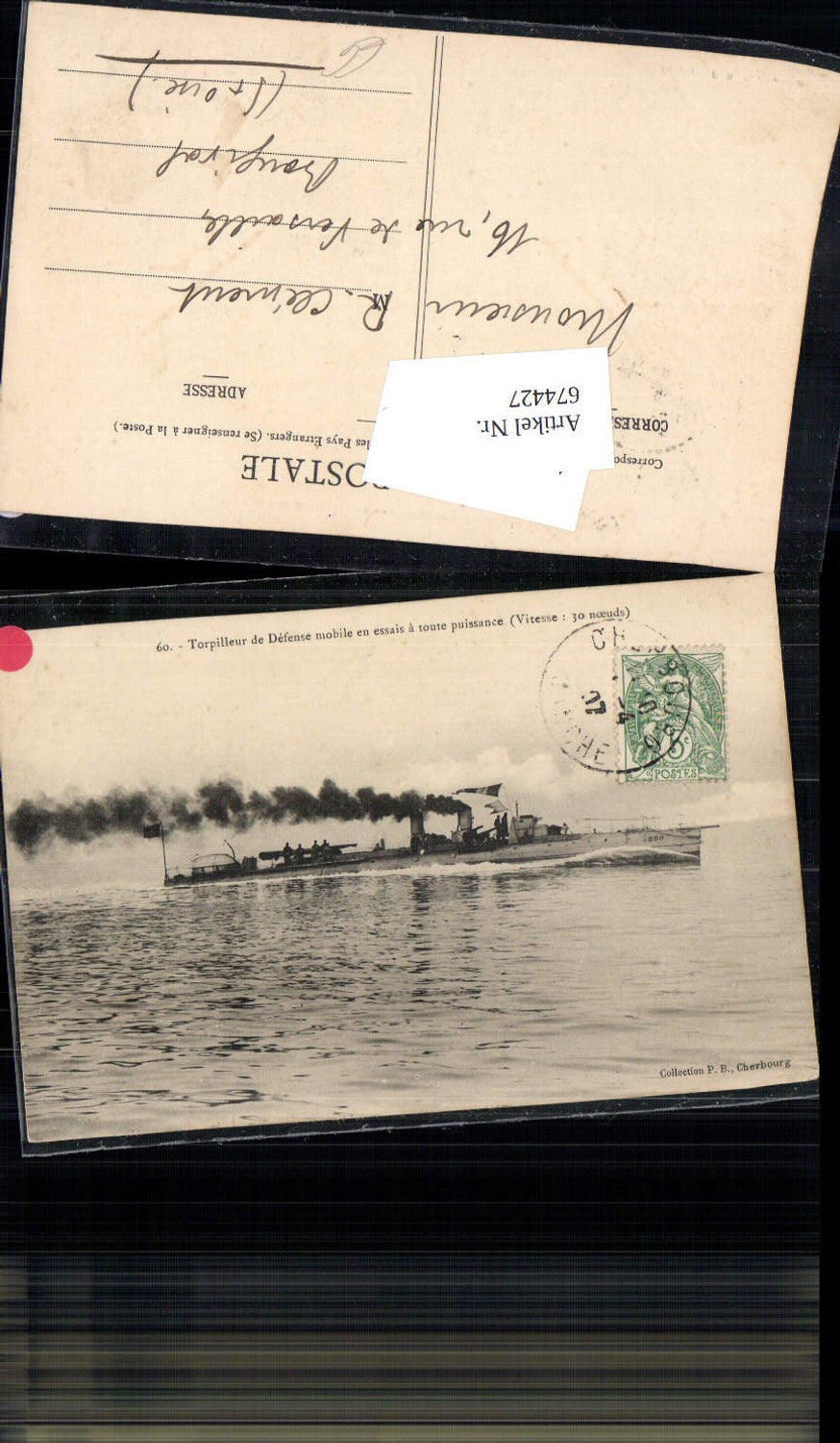 674427,Cherbourg Torpilleur Topedoschiff Kriegsschiff Marine